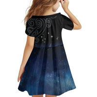New Zealand Matariki Family Matching Tank Maxi Dress and Hawaiian Shirt Pleiades Star Cluster Blue Galaxy