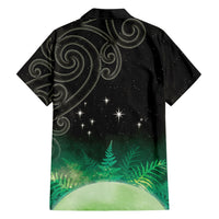 New Zealand Matariki Family Matching Summer Maxi Dress and Hawaiian Shirt Pleiades Star Cluster Green Galaxy