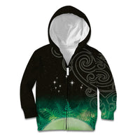 New Zealand Matariki Kid Hoodie Pleiades Star Cluster Green Galaxy