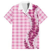 Pink Hawaii Palaka Family Matching Mermaid Dress and Hawaiian Shirt Hawaiian Honohono Lei