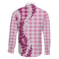 Pink Hawaii Palaka Family Matching Mermaid Dress and Hawaiian Shirt Hawaiian Honohono Lei