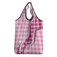 Pink Hawaii Palaka Grocery Bag Hawaiian Honohono Lei