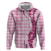 Pink Hawaii Palaka Hoodie Hawaiian Honohono Lei LT05 Zip Hoodie Pink - Polynesian Pride