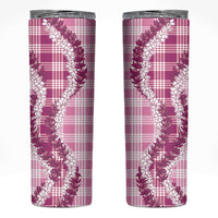 Pink Hawaii Palaka Skinny Tumbler Hawaiian Honohono Lei