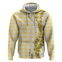 Yellow Hawaii Palaka Hoodie Hawaiian Honohono Lei LT05 Zip Hoodie Yellow - Polynesian Pride