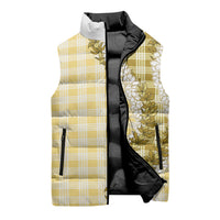 Yellow Hawaii Palaka Sleeveless Puffer Jacket Hawaiian Honohono Lei LT05 - Polynesian Pride