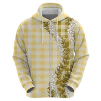 Yellow Hawaii Palaka Zip Hoodie Hawaiian Honohono Lei LT05 - Polynesian Pride