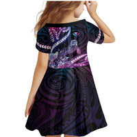 Hawaiian Monk Seal Family Matching Mermaid Dress and Hawaiian Shirt Kakau Tribal Pattern Violet Gradient LT05 - Polynesian Pride