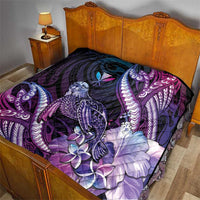 Hawaiian Monk Seal Quilt Kakau Tribal Pattern Violet Gradient LT05 - Polynesian Pride