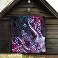 Hawaiian Monk Seal Quilt Kakau Tribal Pattern Violet Gradient LT05 - Polynesian Pride
