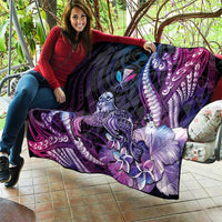 Hawaiian Monk Seal Quilt Kakau Tribal Pattern Violet Gradient LT05 - Polynesian Pride