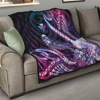Hawaiian Monk Seal Quilt Kakau Tribal Pattern Violet Gradient LT05 - Polynesian Pride