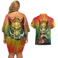 Vanuatu July 30th 1980 Couples Matching Off Shoulder Short Dress and Hawaiian Shirt Happy Independence Day - Polynesian Pride