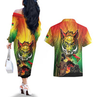 Vanuatu July 30th 1980 Couples Matching Off The Shoulder Long Sleeve Dress and Hawaiian Shirt Happy Independence Day - Polynesian Pride