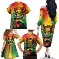 Vanuatu July 30th 1980 Family Matching Off The Shoulder Long Sleeve Dress and Hawaiian Shirt Happy Independence Day - Polynesian Pride