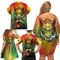 Vanuatu July 30th 1980 Family Matching Off Shoulder Short Dress and Hawaiian Shirt Happy Independence Day - Polynesian Pride