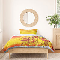 Vanuatu 46 Yia Indipendens Anivesari Bedding Set Tamtam Drum With Boar Tusk LT05 - Polynesian Pride