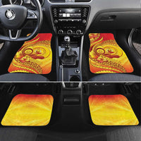 Vanuatu 46 Yia Indipendens Anivesari Car Mats Tamtam Drum With Boar Tusk LT05 Set 4pcs Yellow - Polynesian Pride