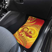 Vanuatu 45 Yia Indipendens Anivesari Car Mats Tamtam Drum With Boar Tusk - Polynesian Pride