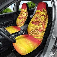 Vanuatu 46 Yia Indipendens Anivesari Car Seat Cover Tamtam Drum With Boar Tusk LT05 - Polynesian Pride