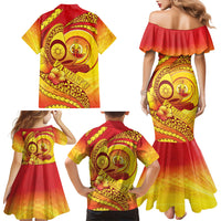 Vanuatu 46 Yia Indipendens Anivesari Family Matching Mermaid Dress and Hawaiian Shirt Tamtam Drum With Boar Tusk LT05 - Polynesian Pride