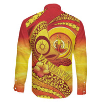 Vanuatu 46 Yia Indipendens Anivesari Family Matching Short Sleeve Bodycon Dress and Hawaiian Shirt Tamtam Drum With Boar Tusk LT05 - Polynesian Pride