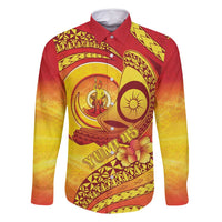 Vanuatu 45 Yia Indipendens Anivesari Family Matching Summer Maxi Dress and Hawaiian Shirt Tamtam Drum With Boar Tusk - Polynesian Pride