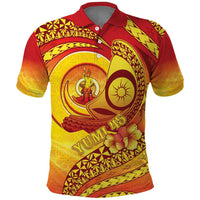 Vanuatu 45 Yia Indipendens Anivesari Polo Shirt Tamtam Drum With Boar Tusk - Polynesian Pride