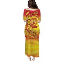 Vanuatu 45 Yia Indipendens Anivesari Puletasi Tamtam Drum With Boar Tusk - Polynesian Pride