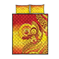 Vanuatu 46 Yia Indipendens Anivesari Quilt Bed Set Tamtam Drum With Boar Tusk LT05 - Polynesian Pride