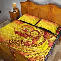 Vanuatu 46 Yia Indipendens Anivesari Quilt Bed Set Tamtam Drum With Boar Tusk LT05 - Polynesian Pride
