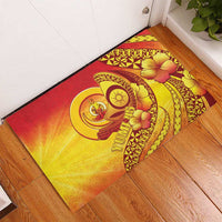 Vanuatu 45 Yia Indipendens Anivesari Rubber Doormat Tamtam Drum With Boar Tusk - Polynesian Pride