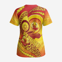 Vanuatu 45 Yia Indipendens Anivesari Scrub Top Tamtam Drum With Boar Tusk - Polynesian Pride