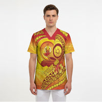 Vanuatu 46 Yia Indipendens Anivesari Scrub Top Tamtam Drum With Boar Tusk LT05 - Polynesian Pride