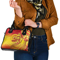 Vanuatu 45 Yia Indipendens Anivesari Shoulder Handbag Tamtam Drum With Boar Tusk - Polynesian Pride