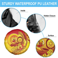 Vanuatu 46 Yia Indipendens Anivesari Spare Tire Cover Tamtam Drum With Boar Tusk LT05 - Polynesian Pride