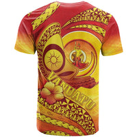 Vanuatu 46 Yia Indipendens Anivesari T Shirt Tamtam Drum With Boar Tusk LT05 - Polynesian Pride