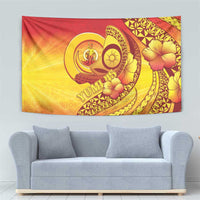 Vanuatu 45 Yia Indipendens Anivesari Tapestry Tamtam Drum With Boar Tusk - Polynesian Pride