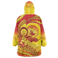 Vanuatu 46 Yia Indipendens Anivesari Wearable Blanket Hoodie Tamtam Drum With Boar Tusk LT05 - Polynesian Pride