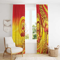 Vanuatu 45 Yia Indipendens Anivesari Window Curtain Tamtam Drum With Boar Tusk - Polynesian Pride