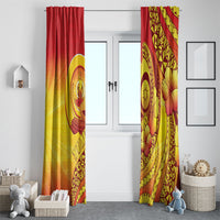 Vanuatu 46 Yia Indipendens Anivesari Window Curtain Tamtam Drum With Boar Tusk LT05 - Polynesian Pride