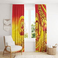 Vanuatu 46 Yia Indipendens Anivesari Window Curtain Tamtam Drum With Boar Tusk LT05 - Polynesian Pride