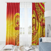 Vanuatu 46 Yia Indipendens Anivesari Window Curtain Tamtam Drum With Boar Tusk LT05 - Polynesian Pride