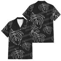 Aloha Hawaii Acacia Koa Leaves Family Matching Short Sleeve Bodycon Dress and Hawaiian Shirt Black Kakau Tribal Pattern LT05 Dad's Shirt - Short Sleeve Black - Polynesian Pride