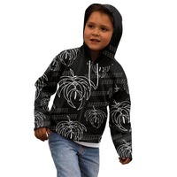 Aloha Hawaii Acacia Koa Leaves Kid Hoodie Black Kakau Tribal Pattern LT05 - Polynesian Pride