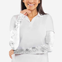 Lotu Tamaiti Samoa Arm Sleeves White Sunday Polynesian Tribal Pattern Elegant Style - Polynesian Pride