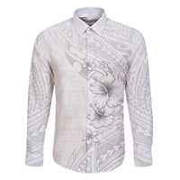 Lotu Tamaiti Samoa Family Matching Short Sleeve Bodycon Dress and Hawaiian Shirt White Sunday Polynesian Tribal Pattern Elegant Style