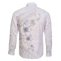 Lotu Tamaiti Samoa Family Matching Short Sleeve Bodycon Dress and Hawaiian Shirt White Sunday Polynesian Tribal Pattern Elegant Style