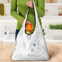 Lotu Tamaiti Samoa Grocery Bag White Sunday Polynesian Tribal Pattern Elegant Style