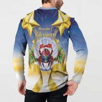 Niue Christmas Button Sweatshirt Seashell Santa Beach Vibes - Polynesian Pride